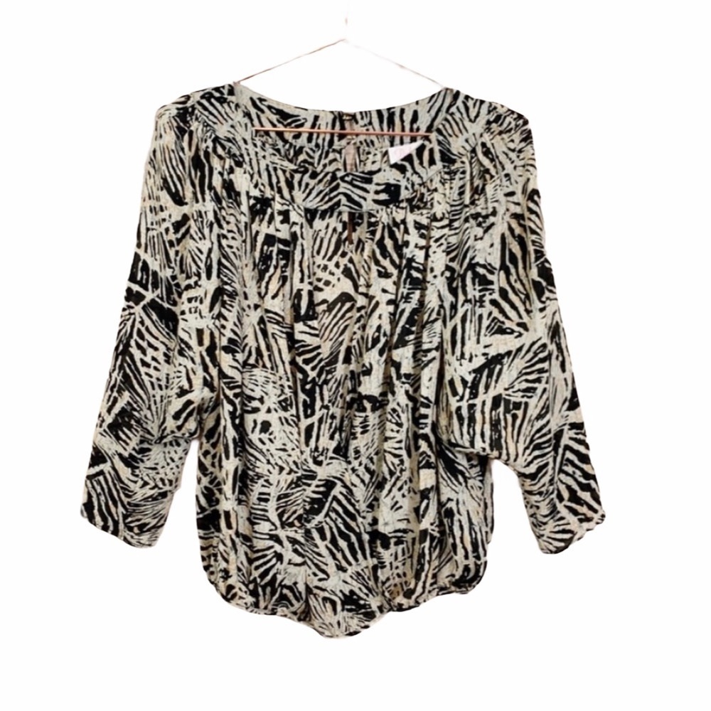 Parker Revolve Tiger Animal Print Flowy Blouse Boho Sheer